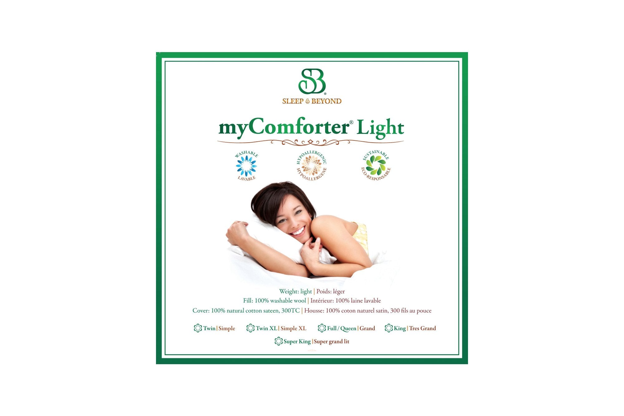Sleep and Beyond myComforter Washable Wool Comforter – The Healthy
